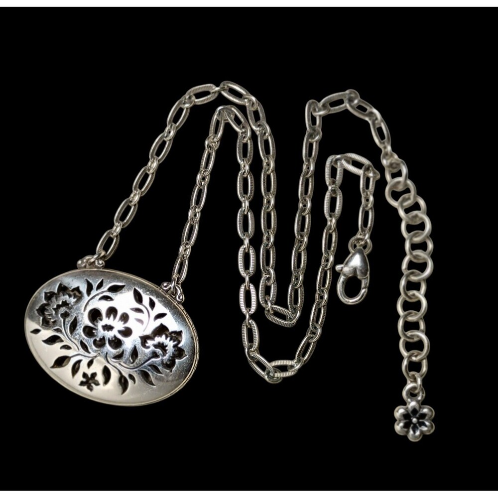 Vintage Brighton Two Sided Cutout Flower Pendant Necklace retired